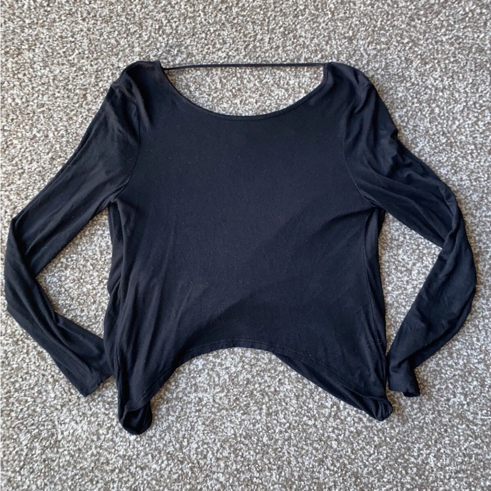 Anthropologie Finn & Clover Black Long Sleeve Top Size XS